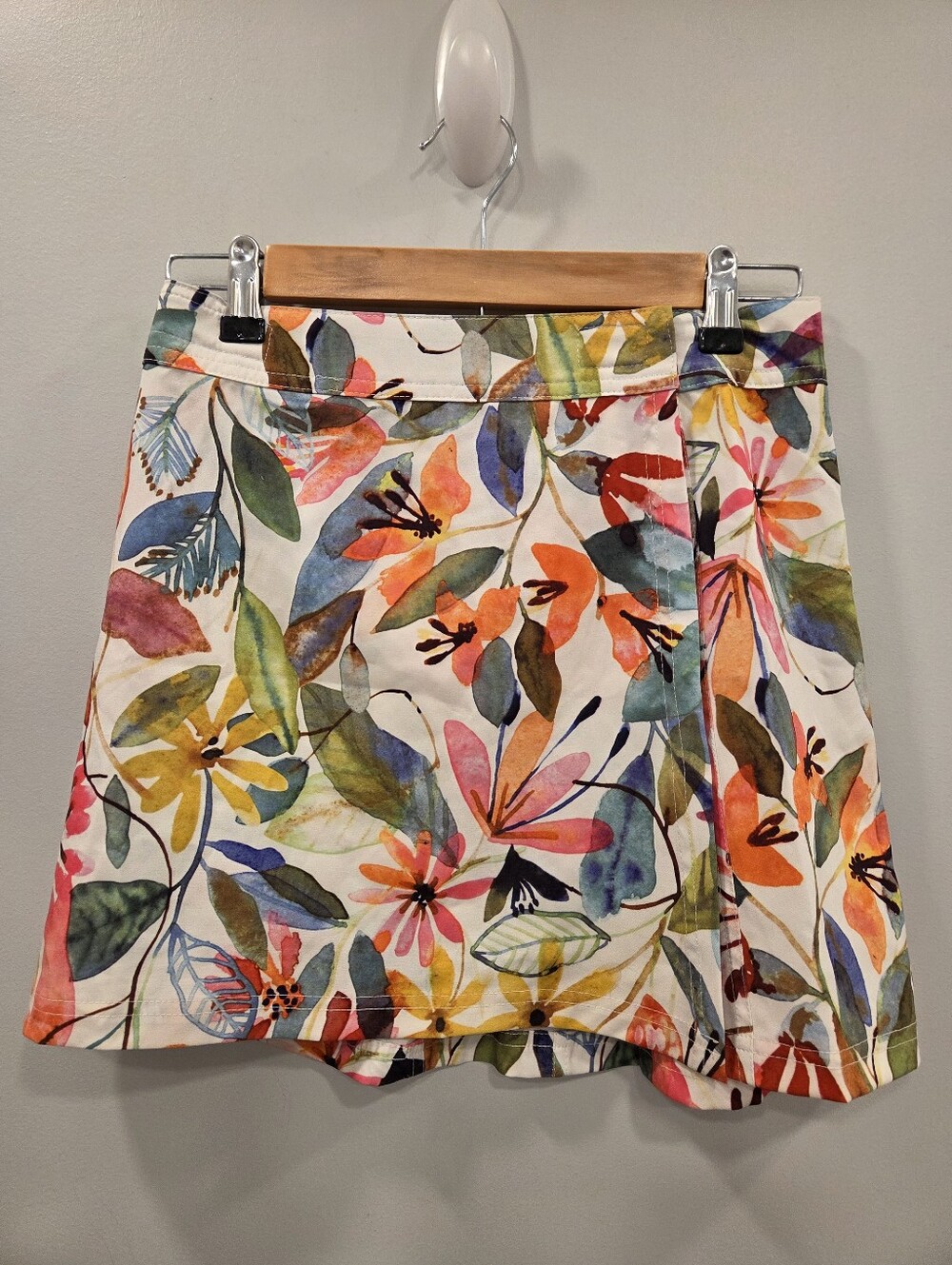 Ripskirt Hawaii Wildflower Watercolor Wrap Mini Skirt Extra Small